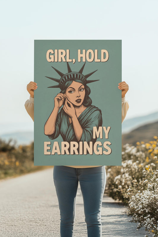 Statue of Liberty Protest Poster - Anti-Trump Feminist Art - Liberty Ready to Fight - Political Resistance Wall Print - Empowerment Decor