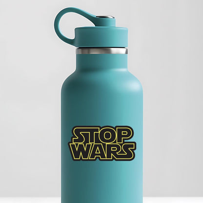 STOP WARS Sticker - Star Wars Font Anti-War Decal - Political Protest Vinyl Sticker - Peace Activist Gift - Laptop, Water Bottle, Car