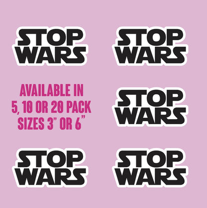 STOP WARS Sticker - Star Wars Font Anti-War Decal - Political Protest Vinyl Sticker - Peace Activist Gift - Laptop, Water Bottle, Car