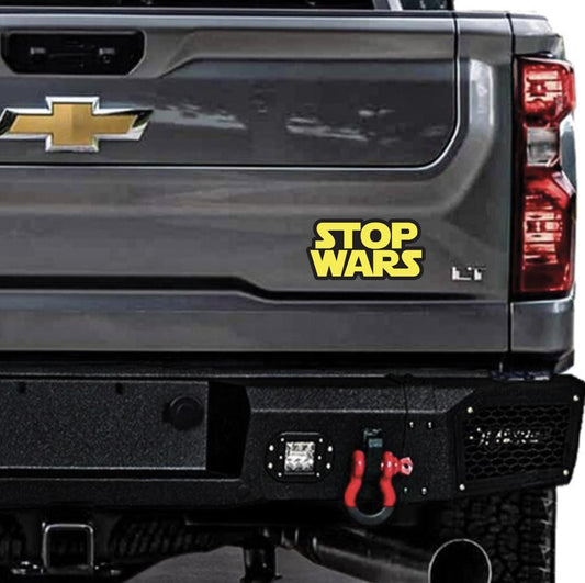 STOP WARS Sticker - Star Wars Font Anti-War Decal - Political Protest Vinyl Sticker - Peace Activist Gift - Laptop, Water Bottle, Car