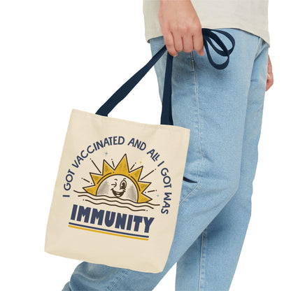 Funny Vaccination Immunity Tote Bag - Anti Trump, Anti RFK Jr, Science Is Real, Vaccine Gift, Pro Vaccination Bag