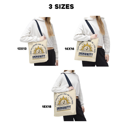 Funny Vaccination Immunity Tote Bag - Anti Trump, Anti RFK Jr, Science Is Real, Vaccine Gift, Pro Vaccination Bag