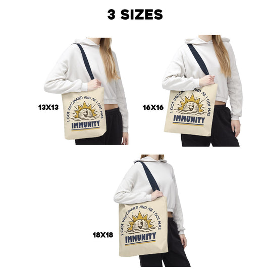 Funny Vaccination Immunity Tote Bag - Anti Trump, Anti RFK Jr, Science Is Real, Vaccine Gift, Pro Vaccination Bag