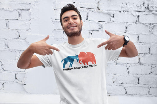 Freedom Democracy Truth T-Shirt - Donkey vs Elephant Graphic Tee