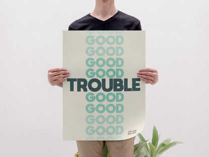 John Lewis “Good Trouble Lives On Poster, Civil Rights Quote Wall Art,Protest Poster, Black History Artwork  July 17 Good Trouble Day