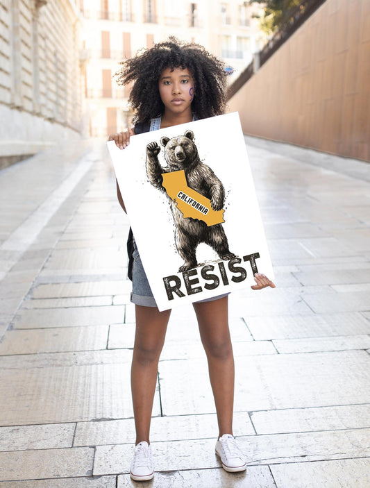 CALIFORNIA RESIST Poster  Protest Art for Defenders of Liberty | Anti-ICE | Anti-Trump | Civil Rights Movement Decor