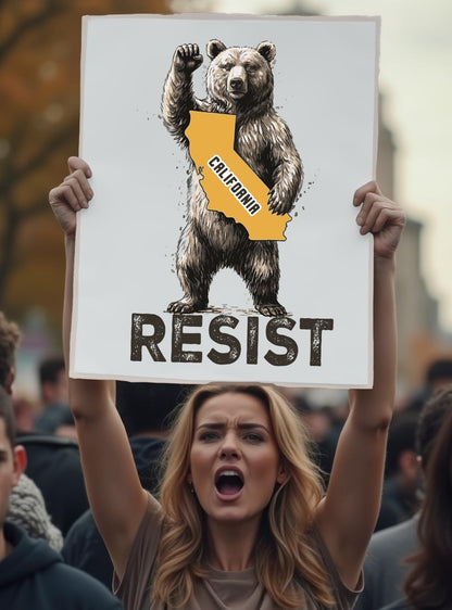 CALIFORNIA RESIST Poster  Protest Art for Defenders of Liberty | Anti-ICE | Anti-Trump | Civil Rights Movement Decor
