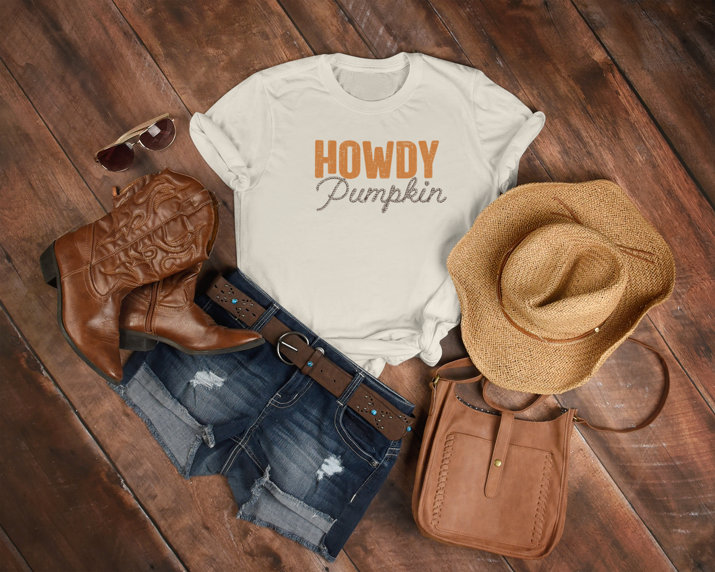 Howdy Pumpkin Shirt, Fall Graphic Tee, Rope Font Pumpkin Shirt, Country Western Autumn Shirt, Cute Southern Fall T-Shirt