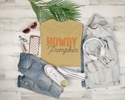 Howdy Pumpkin Shirt, Fall Graphic Tee, Rope Font Pumpkin Shirt, Country Western Autumn Shirt, Cute Southern Fall T-Shirt